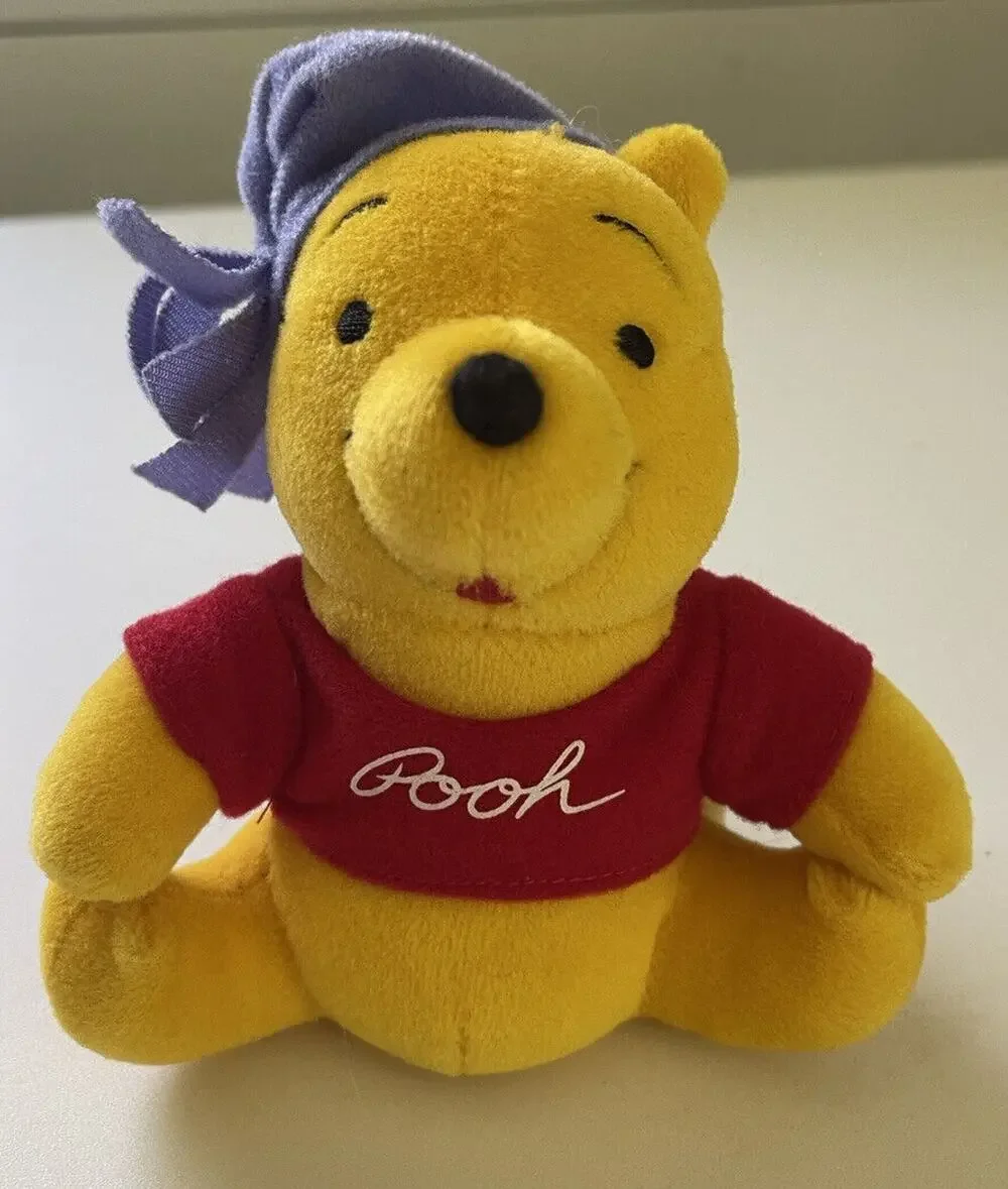 Winnie The Pooh 5” Plush 2001 Night Cap Sleep Hat Disney Rare